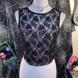 LACE BEADED CROP TOP